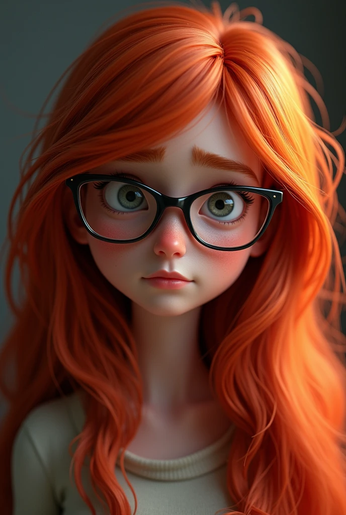 Uma de oculos tritessa do filme divestidamente pixar,3d red hair 