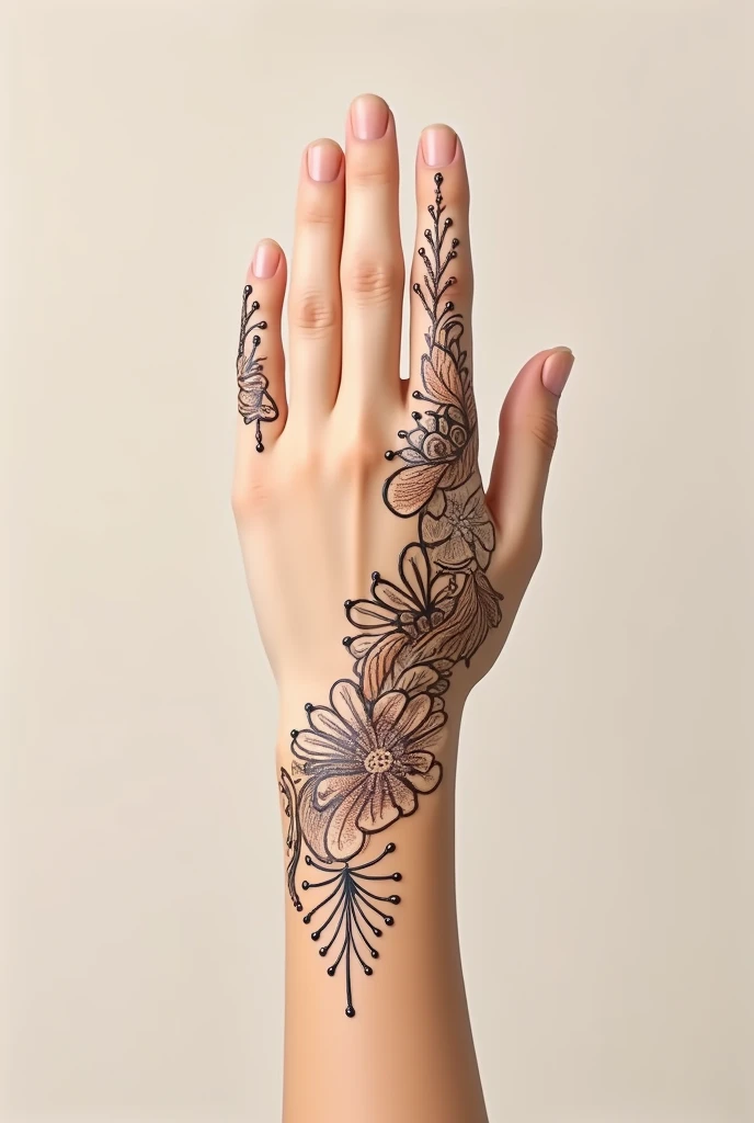 generate modern and simple Arabic mehndi design on hand