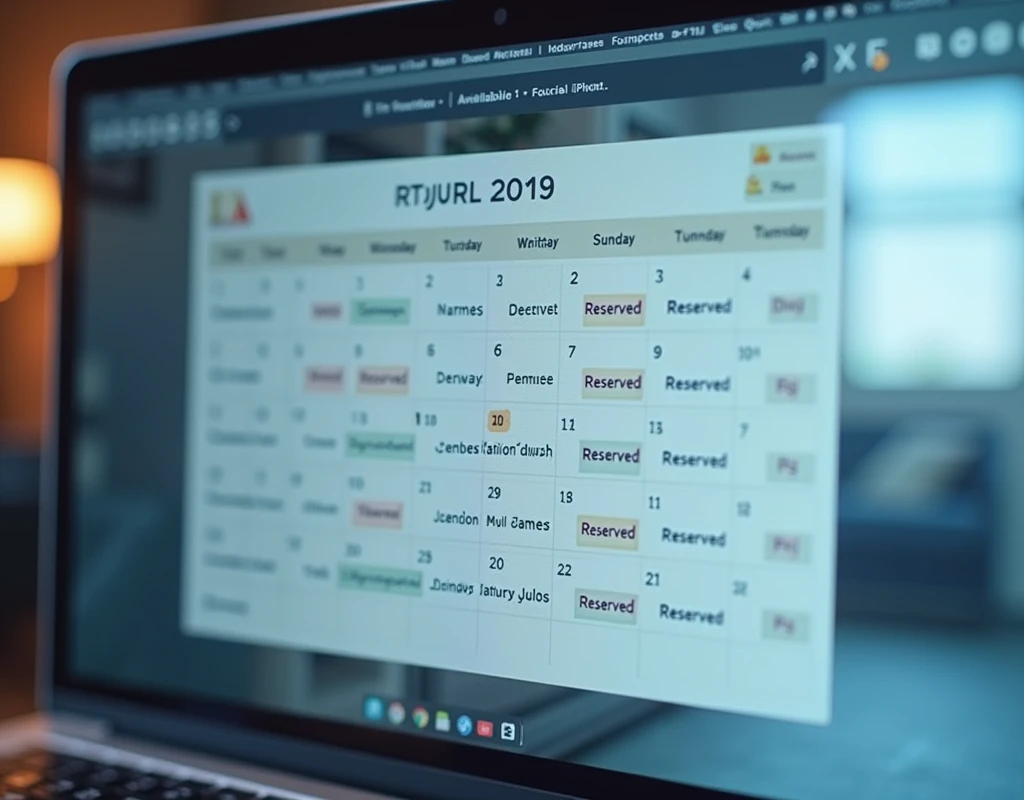 HOTEL RESERVATION CALENDAR WITH ALL DATES RESERVED
