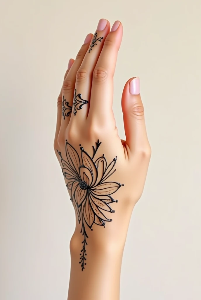 generate modern and simple Arabic mehndi design on hand