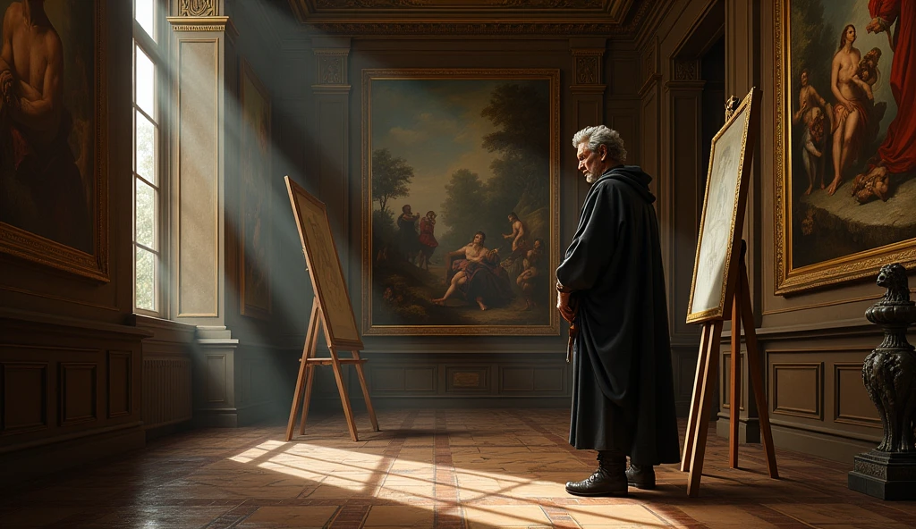 Caravaggio in an art gallery Renaissance era