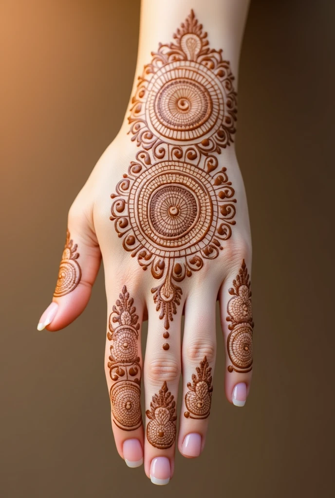 generate Gol Tikki mehndi design on hand
