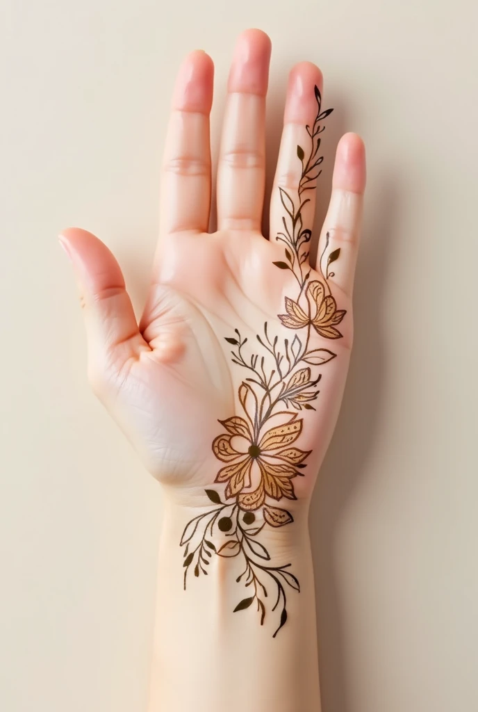 generate modern and simple Arabic mehndi design on hand