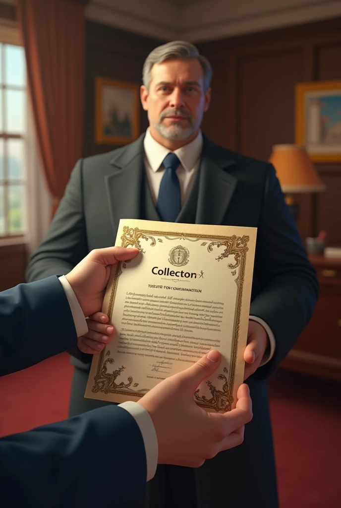 A document with the phrase “for collection” and a figure representing a collector presenting the document for payment.