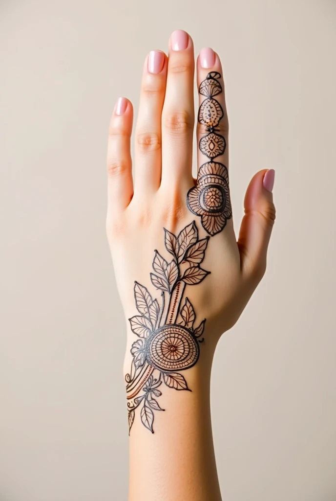 generate modern and simple Karwa Chauth Special mehndi design on hand