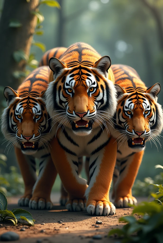  group of three dangerous tigers