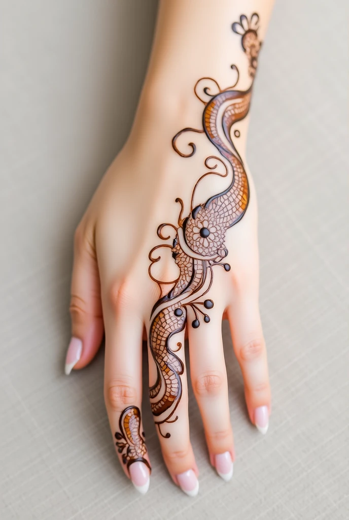 generate modern and simple Shadi Special mehndi design on hand