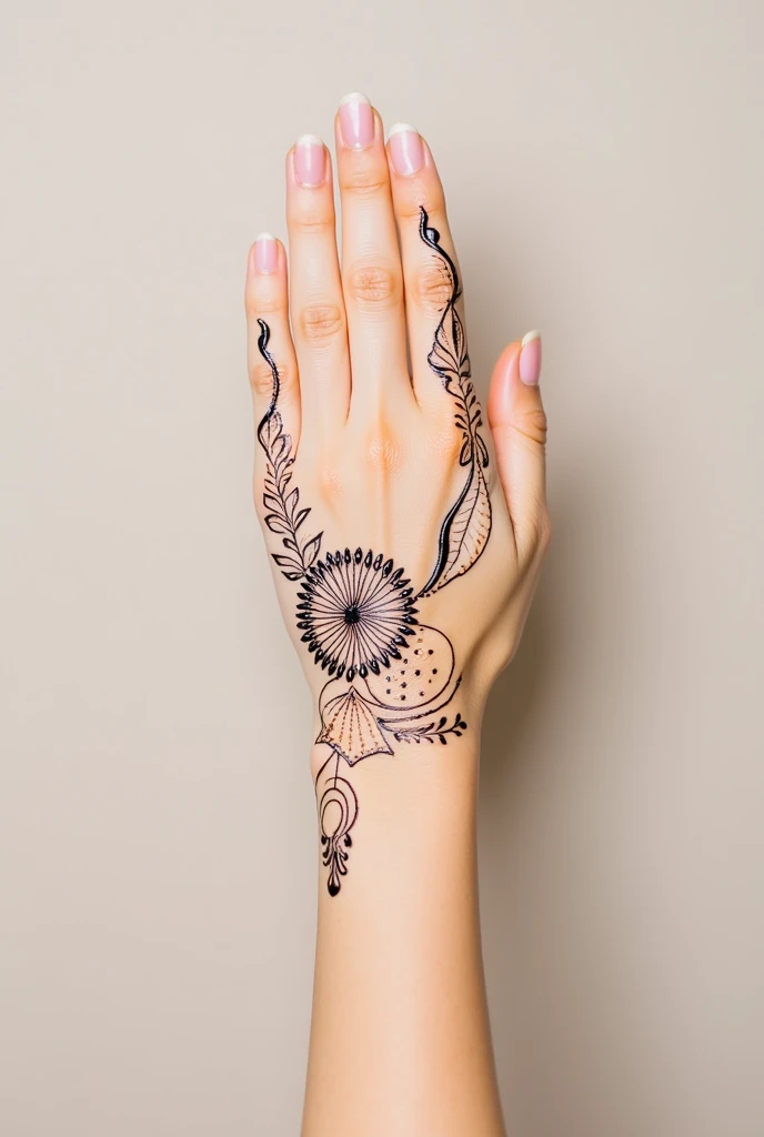 generate modern and simple Karwa Chauth Special mehndi design on hand