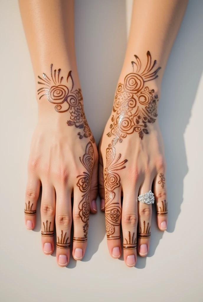 generate modern and simple Bridal mehndi design on hand