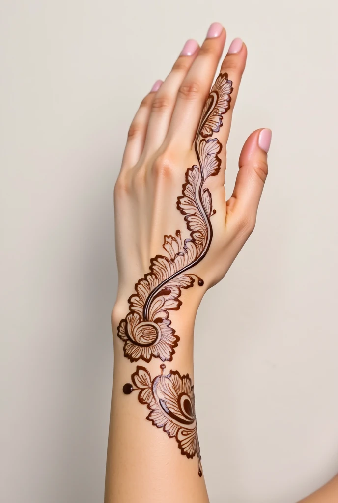 generate modern and simple Shadi Special mehndi design on hand