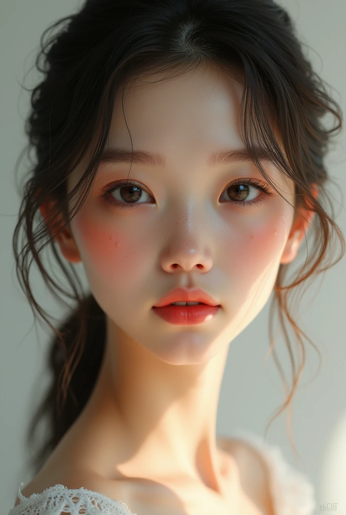 Create a beautiful girl as realistic as possible without full body clothing