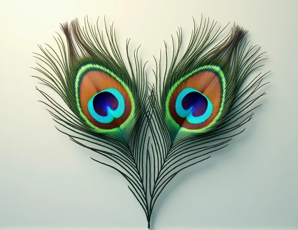peacock feather in heart shape