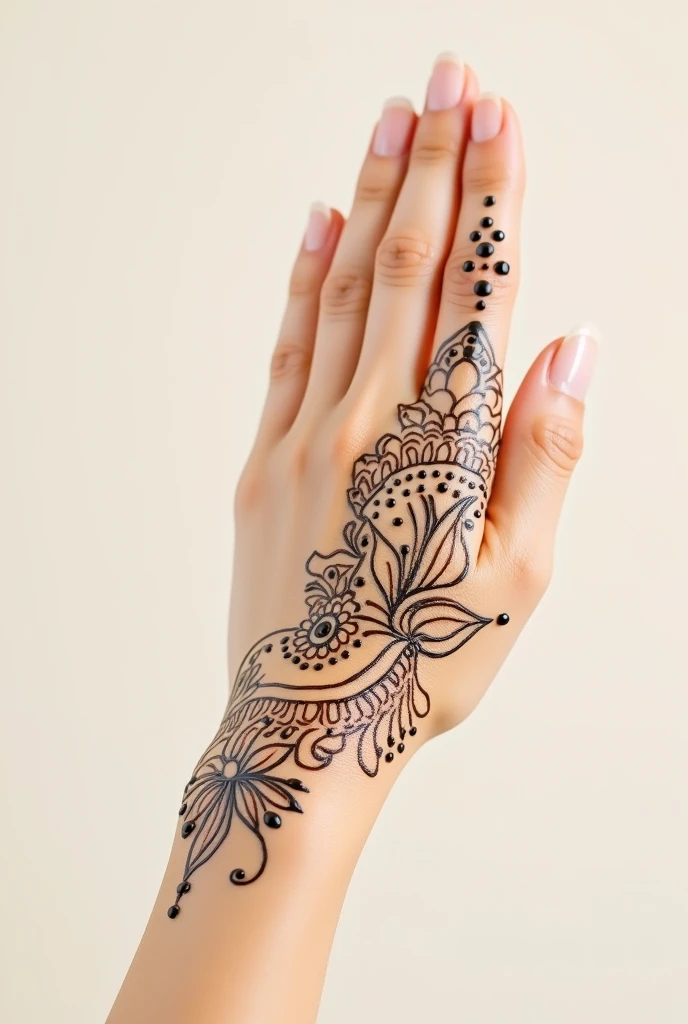 generate modern and simple Arabic mehndi design on hand