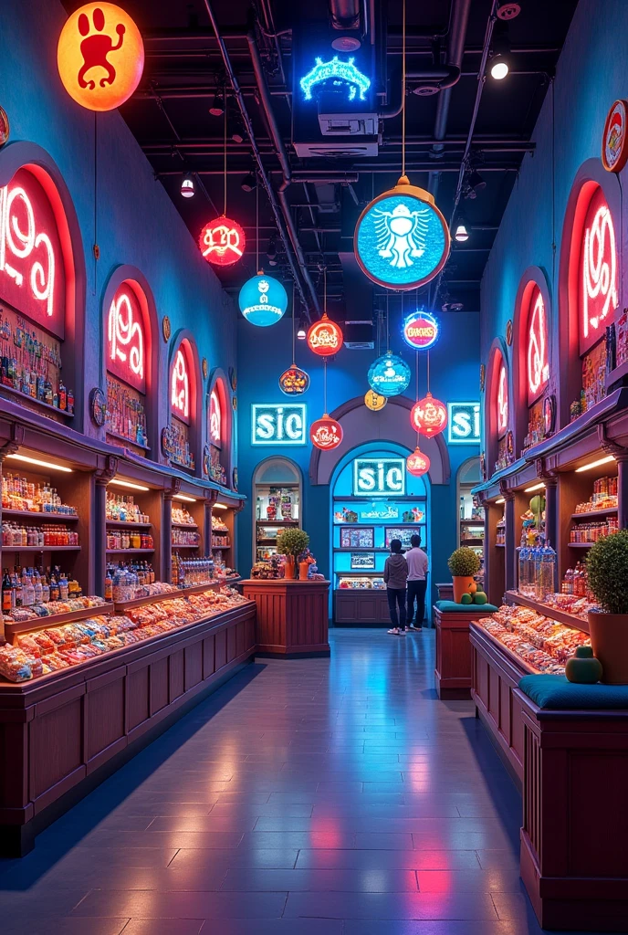 A store full of logos