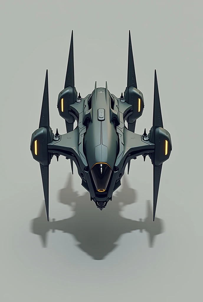 Small machine/Aerial/four mini thrusters/ five spikes around its structure