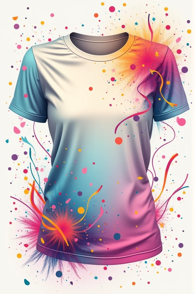 Playera para mujer colorida con base en tonos pasteles para una empresa de decoracion con custody utilizando elementos de fiestas como serpentinas, custody , colors , etc.
Have a dynamic design , organic and eye-catching .
