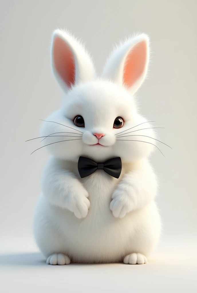 white, fluff, furry, bunny, furry bunny, male, kind, smug face, 1boy, black tie