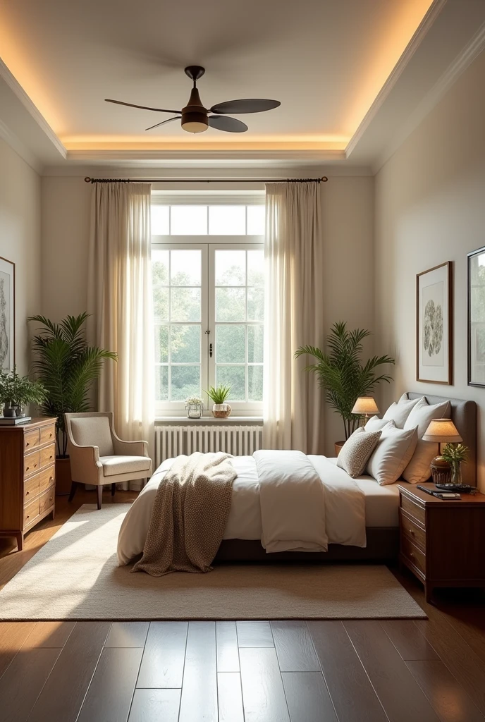 well equipped bedroom 
