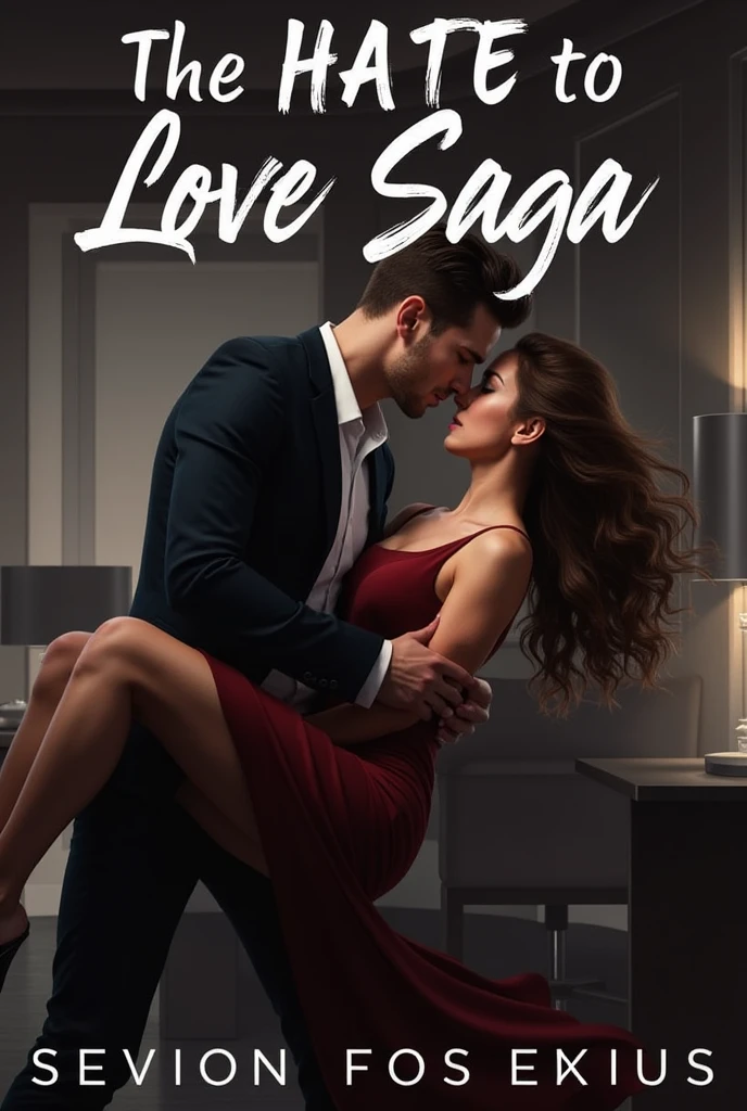  Make cover of a book name the hate to love saga
Where the hot , tall , young ceo is angrily choking a girl with long hairs 
