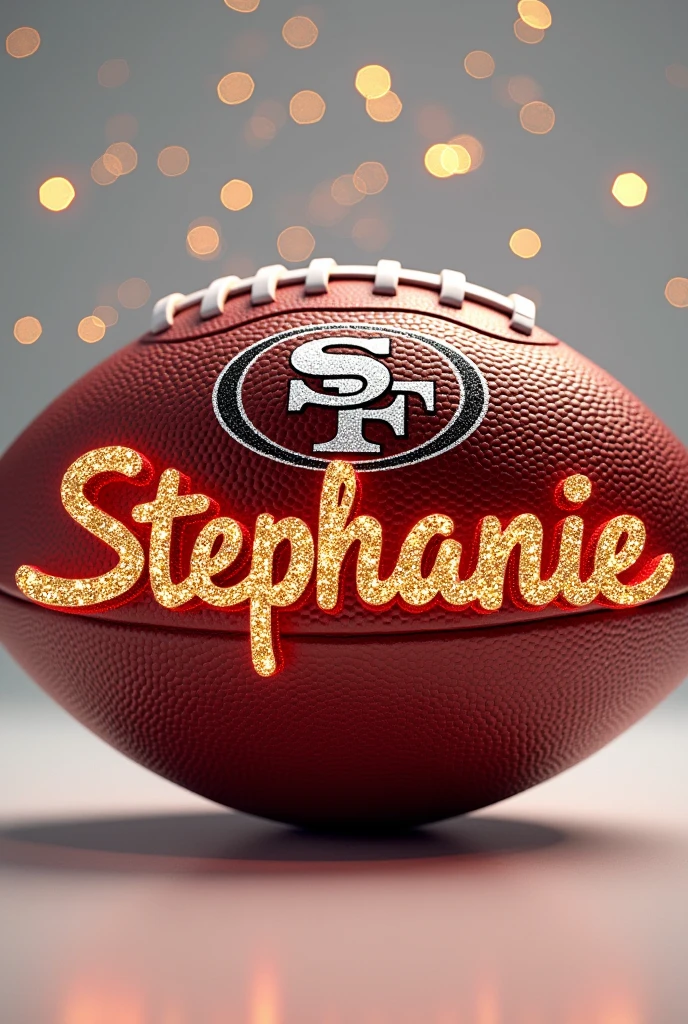 WOnly The letters Stephanie glitter football 49ers