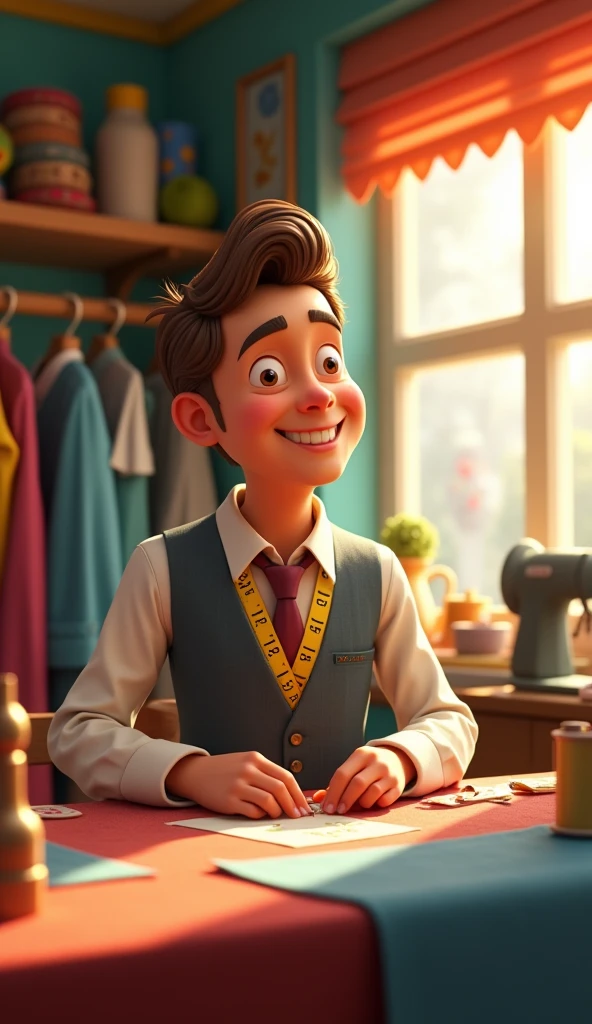 It is mentioned once that a tailor was sitting in his shop making clothes. 3d animated cartoon 