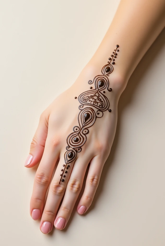 generate modern and simple Arabic mehndi design on beautiful hand