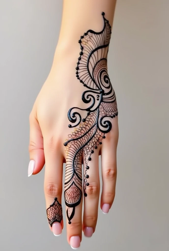 generate Gol Tikki mehndi design on beautiful hand