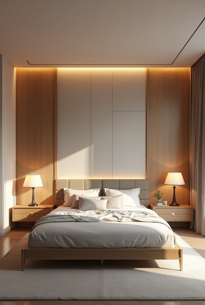Modern youth room ,cama box slim , super realistic render vray, clean , wooden headboard panel , Premium, Cinematic Soft Vray, detailed archivision render, archivision, high quality rendering, render vray, Smooth, studio-quality rendering, vray 8k rendering, very realistic 3D rendering, render in vray, very realistic render