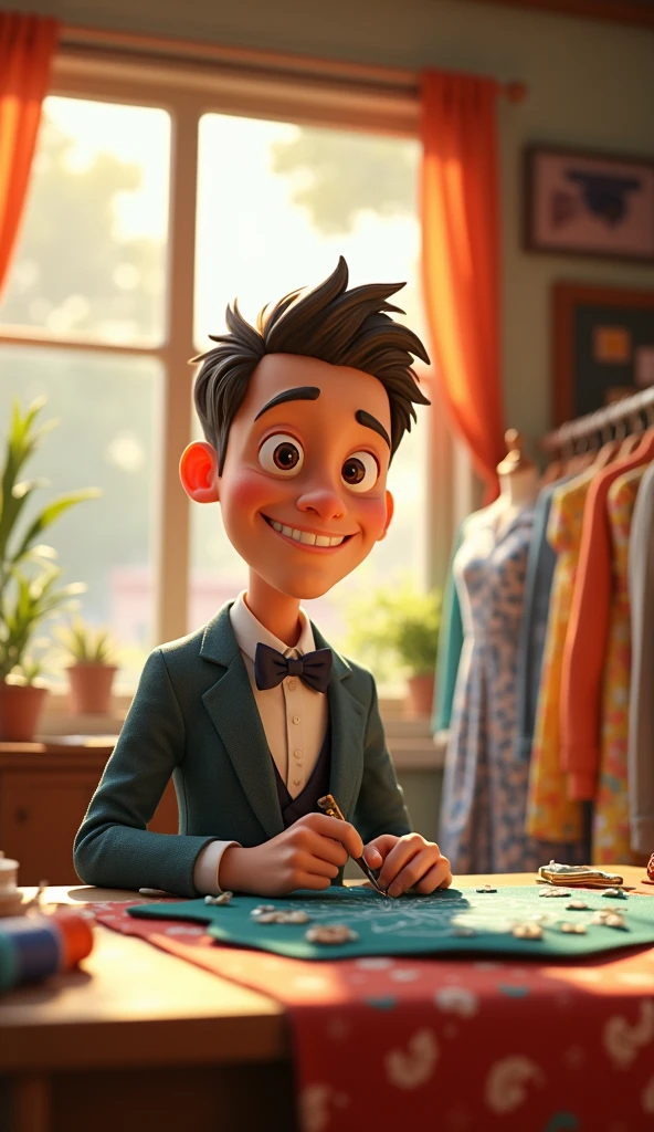 It is mentioned once that a tailor was sitting in his shop making clothes. 3d animated cartoon