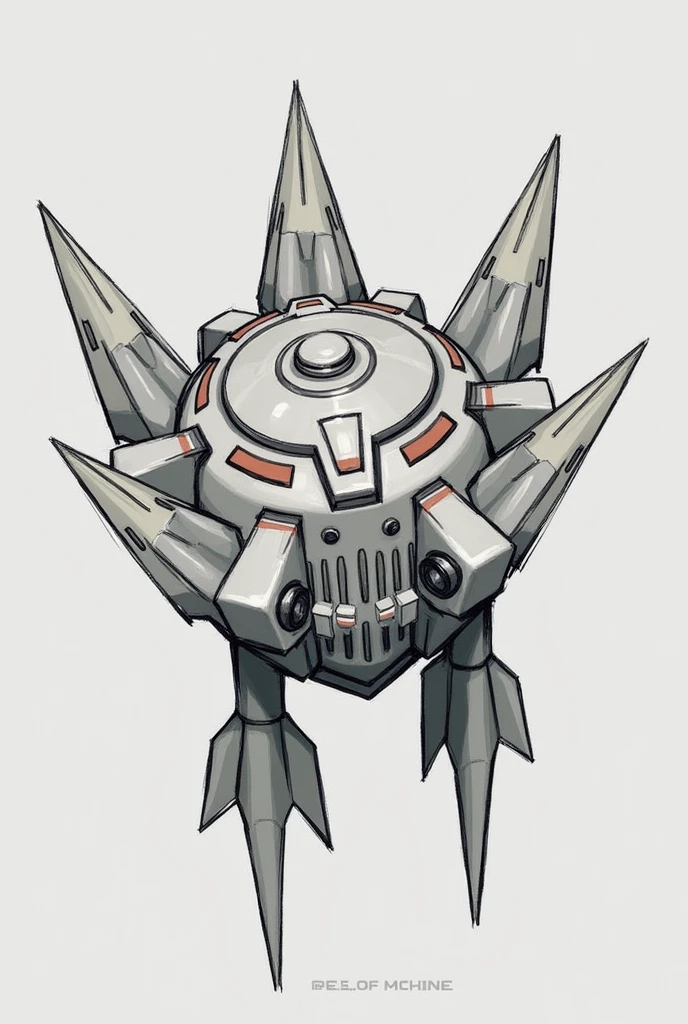 Small machine/Aerial/four mini rocket boosters/ some spikes around its structure/3d game