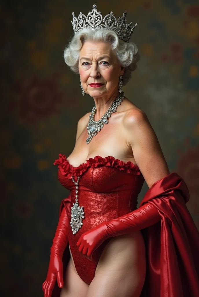 create a picture of Queen Elizabeth , in a pornographic way