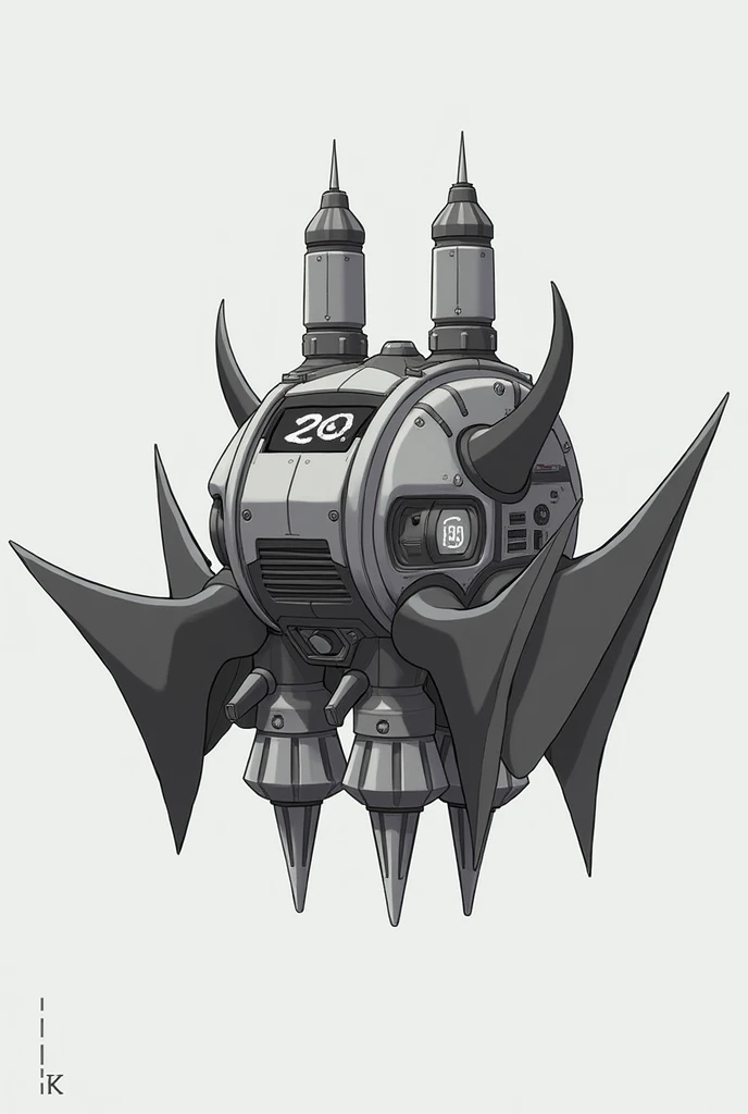 Small machine/Aerial/four mini rocket boosters/ some spikes around its structure/3d game