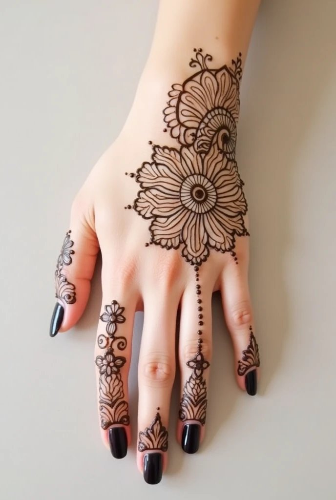 generate modern and simple Bridal mehndi design on beautiful hand