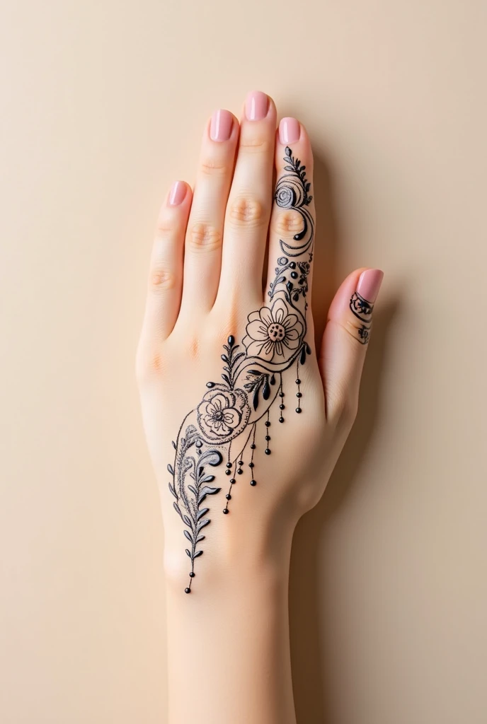 generate modern and simple Rajasthani mehndi design on beautiful hand
