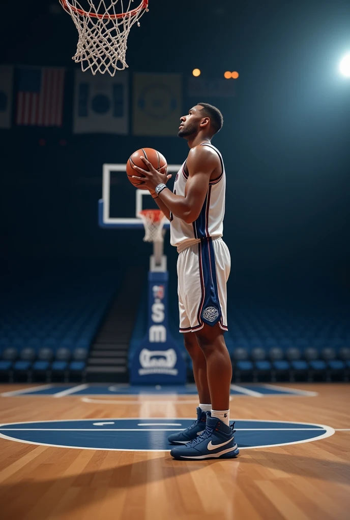 I want to create a basketball player making a free throw and place electrodes on the forearm muscles that are used in electromyographic analysis..