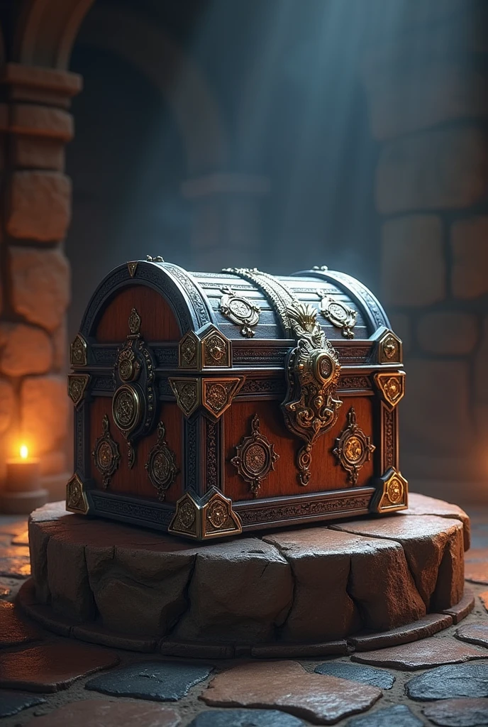 Legendary RPG style chest with diamond and platinum details