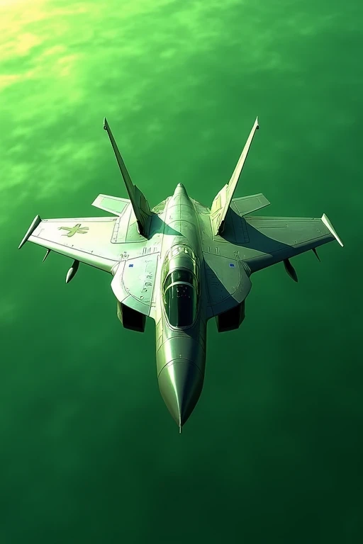 No shadow on green background Fighter Shiden Kai