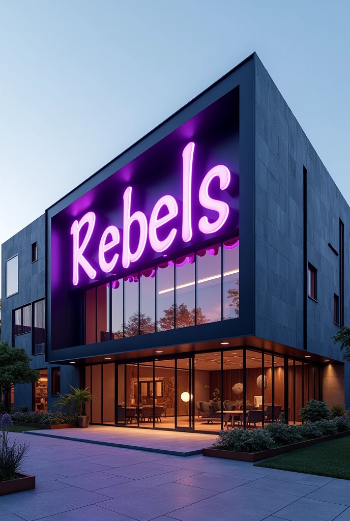 The building of a company called REBELS.
Specifications: The name REBELS has to be purple,
The building can be simple, modern and stylish
