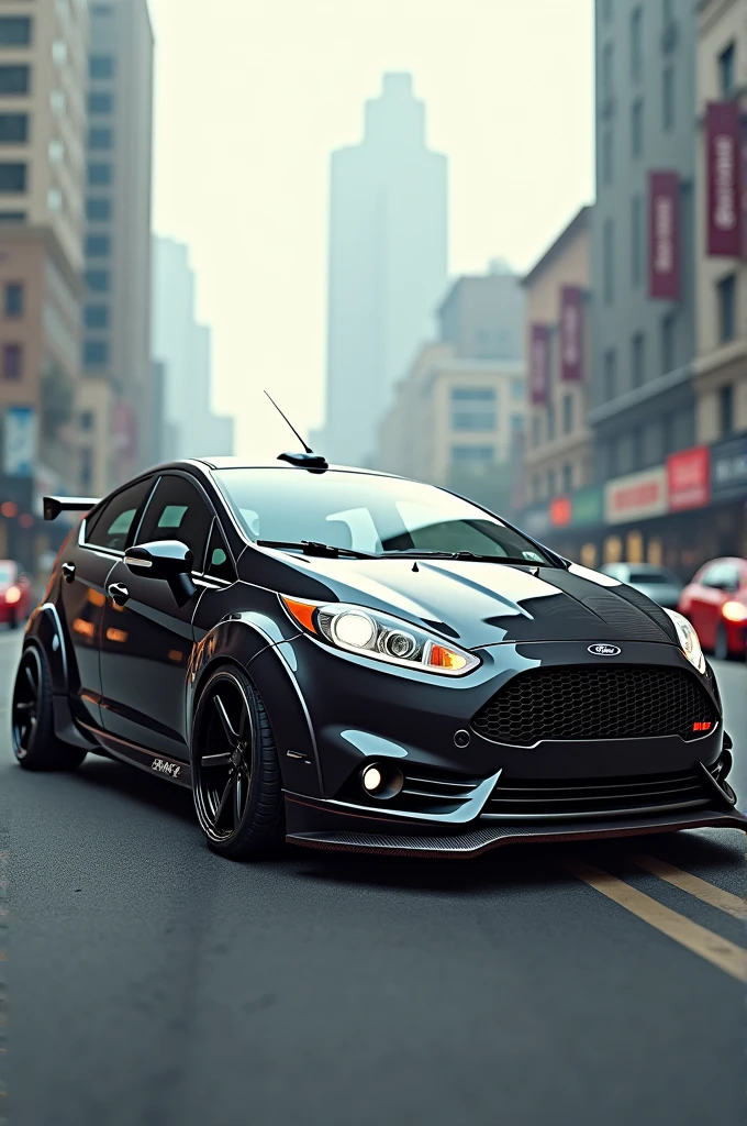 Make a 2010 fiesta sedan with body kit, Make it realistic