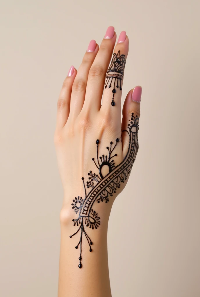 generate modern and simple Karwa Chauth Special mehndi design on hand