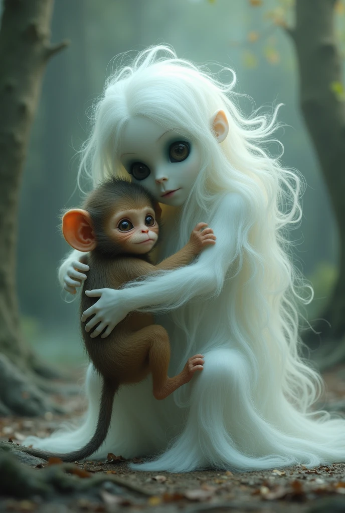small 👻 hugs small monkey
