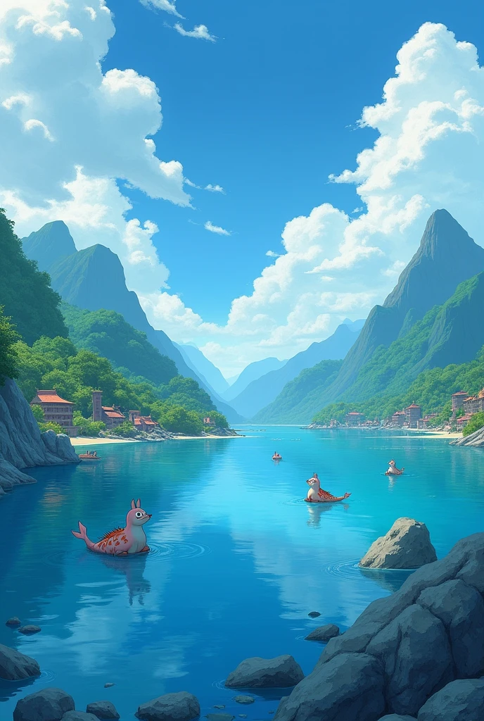 Ghibli-style seascape