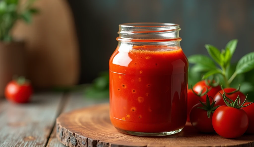Tomato sauce in a bottle