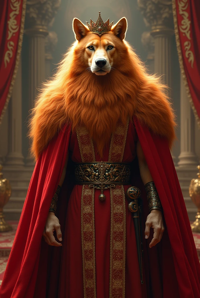 Orange king fur and red king cape