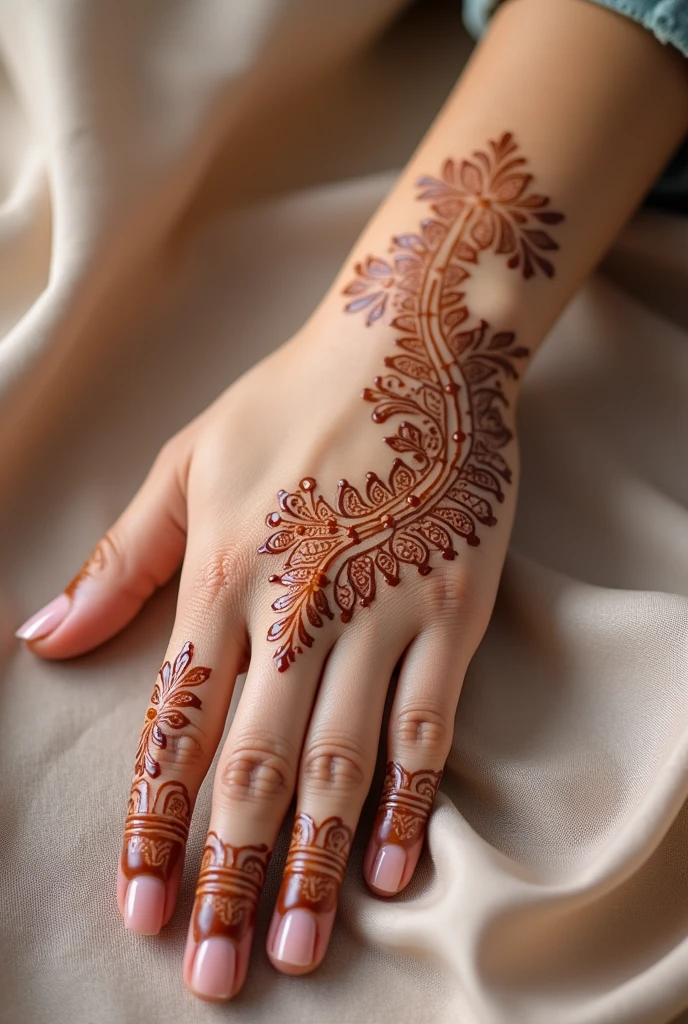 generate ramzan Eid mehndi design on beautiful hand