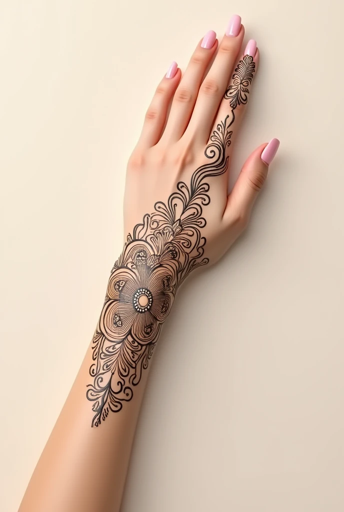 generate modern Traditional mehndi design on beautiful hand