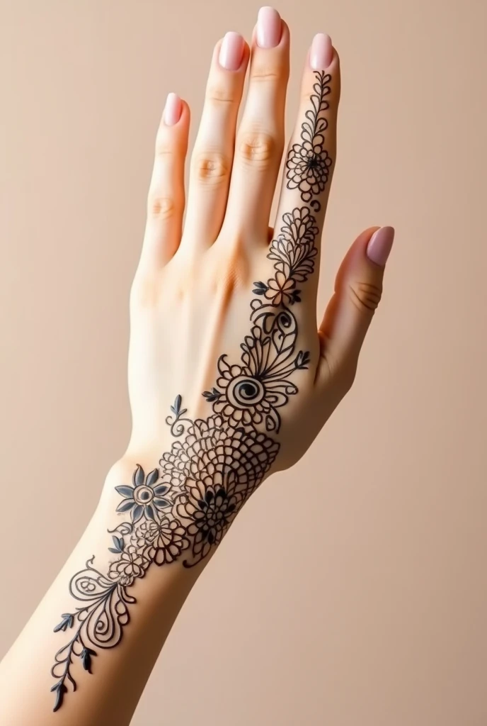 generate modern and simple Rajasthani mehndi design on beautiful hand