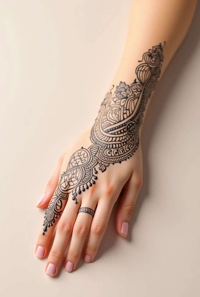 generate modern and simple Shadi Special mehndi design on beautiful hand