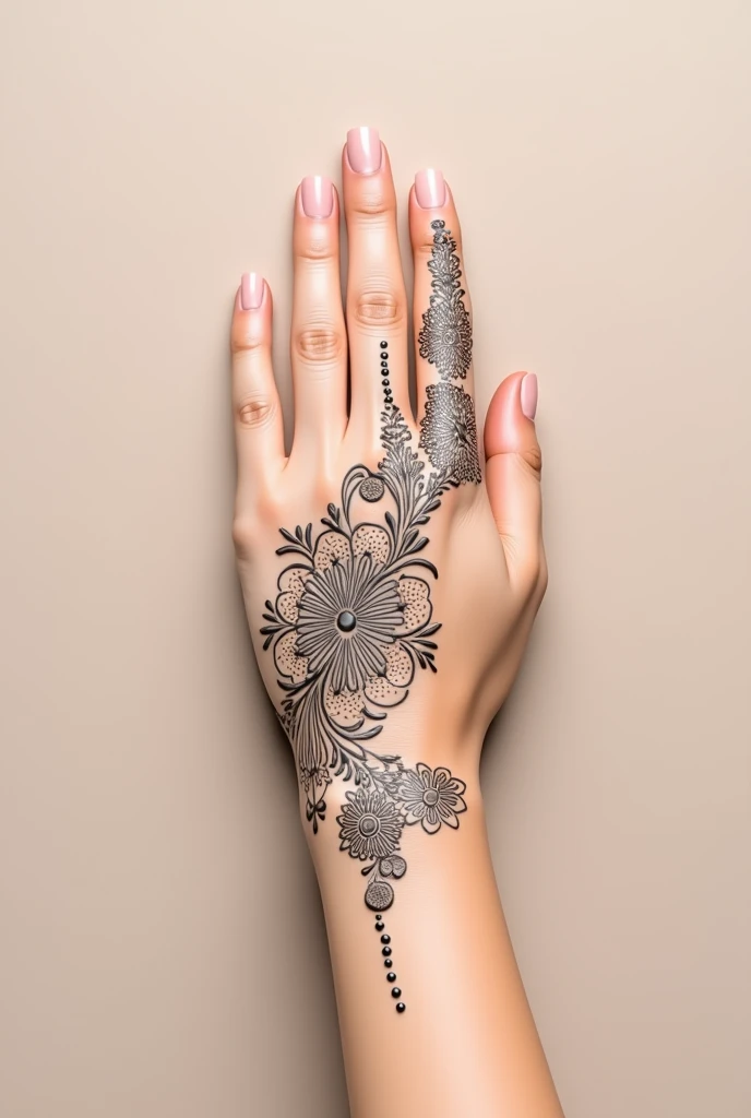 generate modern and simple Shadi Special mehndi design on beautiful hand