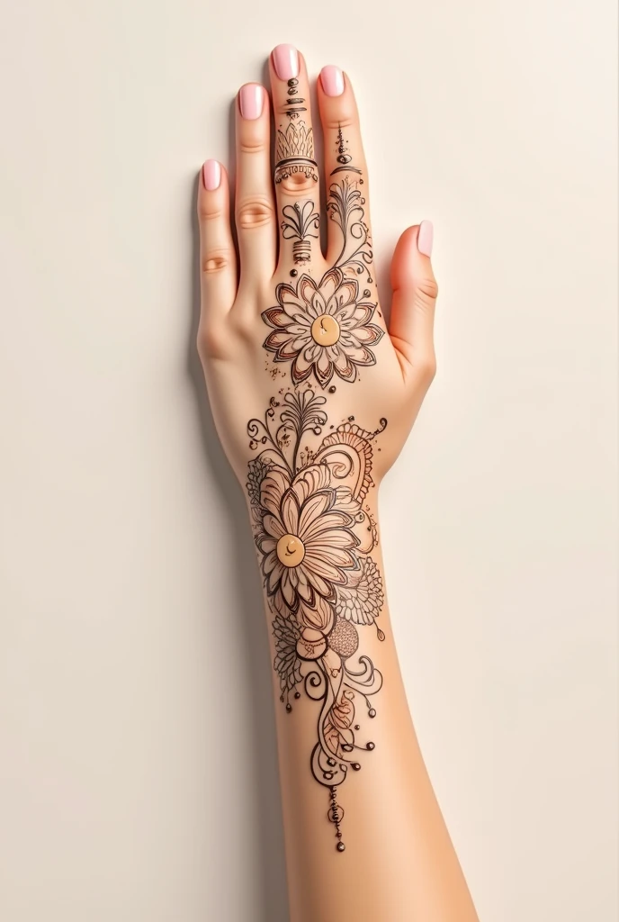 generate modern Traditional mehndi design on beautiful hand